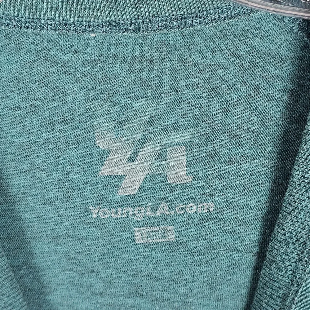 YoungLA Workout Tee Shirt Mens Large Jade Heather Short Sleeve Crew Neck MC1083